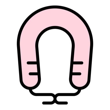 Bebek yastığı simgesi renk ana hatları vektörü