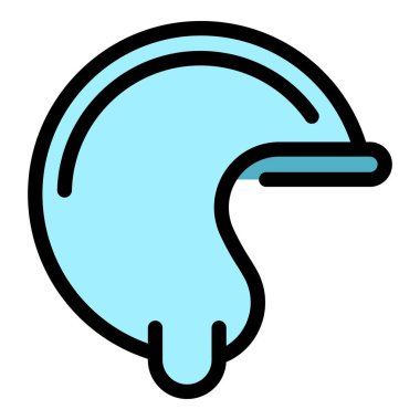 Kask simgesi renk ana hatları vektörü fırlatılıyor