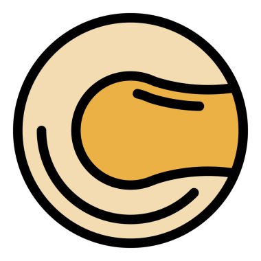 Deri top simgesi renk ana hatları vektörü fırlatılıyor