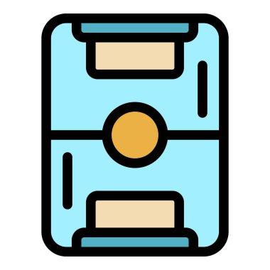 Atılan alan simgesi renk dış hat vektörü