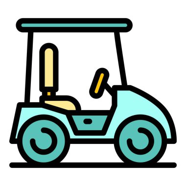 Caddy simgesi renk dış hat vektörü