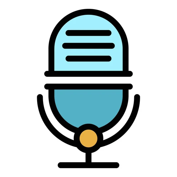 Podcast blogging icono color contorno vector — Vector de stock