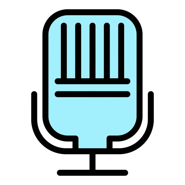 Podcast iletişim simgesi renk ana hatları vektörü — Stok Vektör