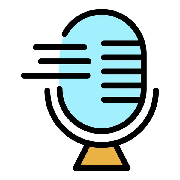 Podcast Освіта значок кольору контурів вектор — стоковий вектор