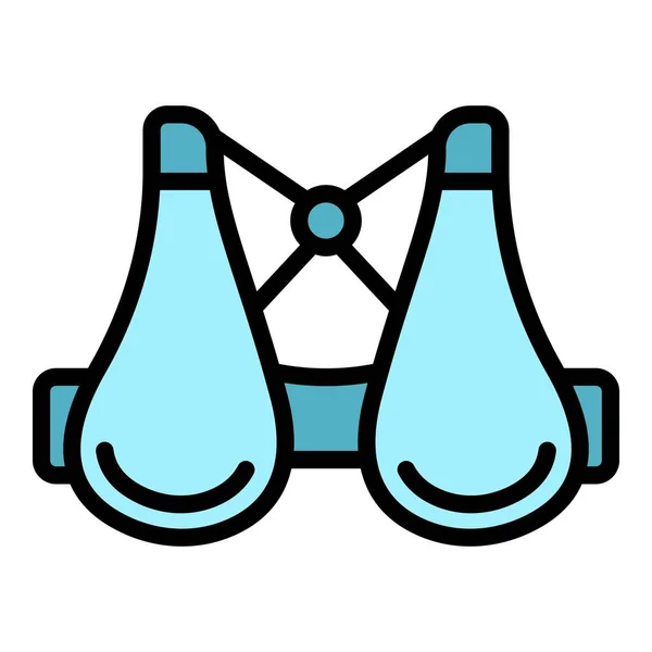 Breast pump moderno icono del sujetador color contorno vector — Archivo Imágenes Vectoriales