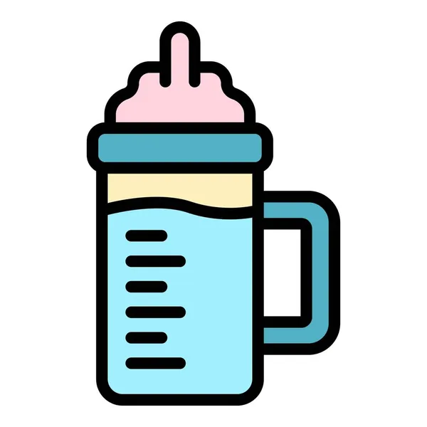 Baby láhev mléka ikona barva obrysu vektor — Stockový vektor