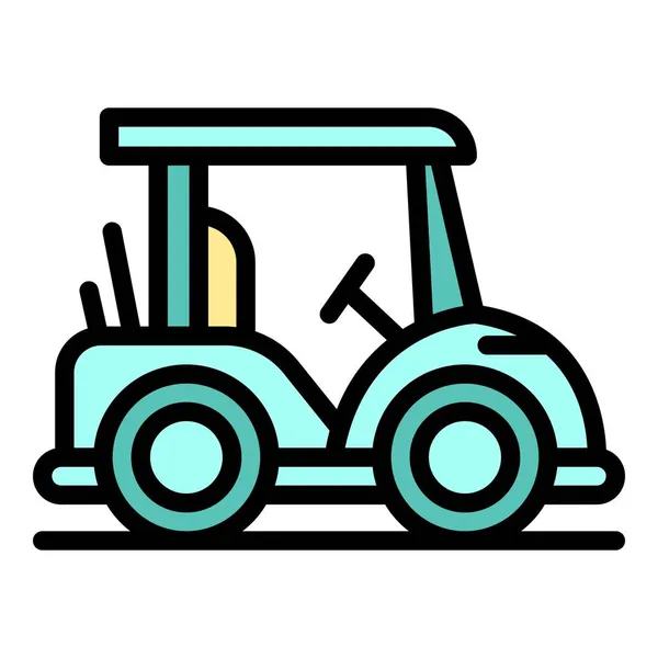 Icono del carrito de golf color contorno vector — Archivo Imágenes Vectoriales