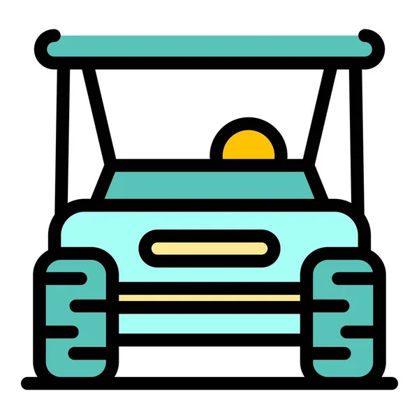 Golf buggy icono color contorno vector — Vector de stock