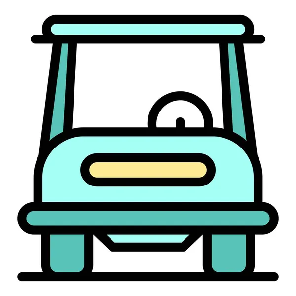 Sport Golf Cart Symbol Farbe Umrissvektor — Stockvektor