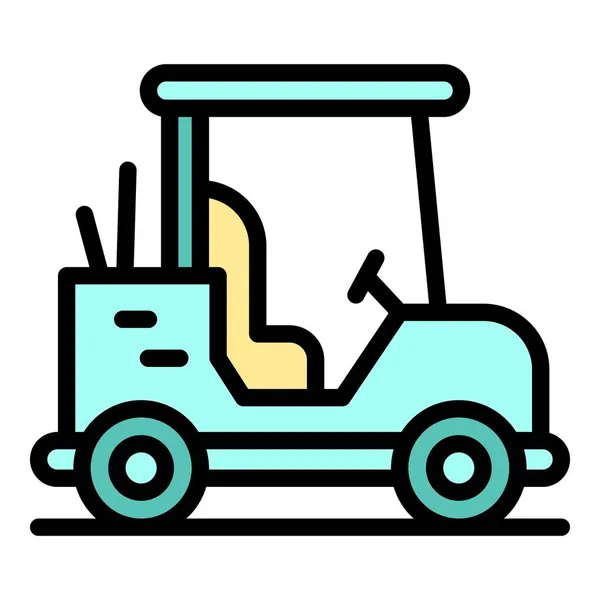 Golf samochód ikona kolor zarys wektor — Wektor stockowy