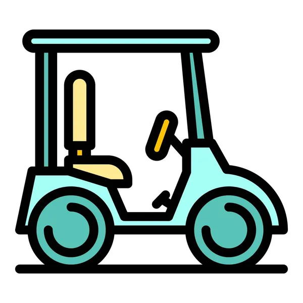Caddy golf carrinho ícone cor contorno vetor —  Vetores de Stock