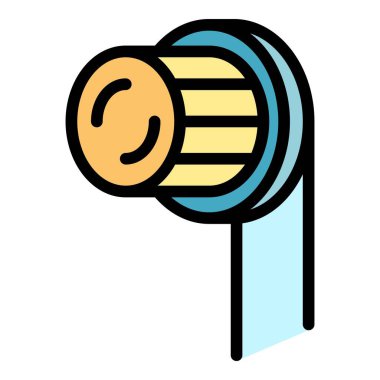 Elektrikli diş fırçası diş fırçası ikonu renk ana hatları vektörü