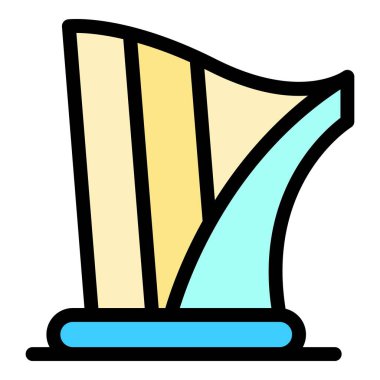 Sanat arp simgesi renk ana hatları vektörü