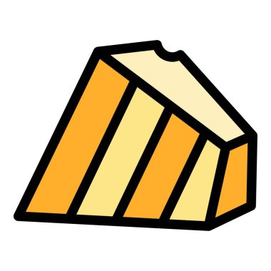 Peynir simgesi renk ana hatları vektörü