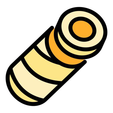 Çiftlik peyniri simgesi renk ana hatları vektörü