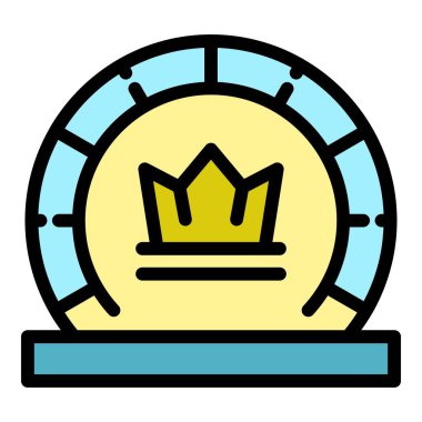 Crown sikke simgesi renk ana hatları vektörü
