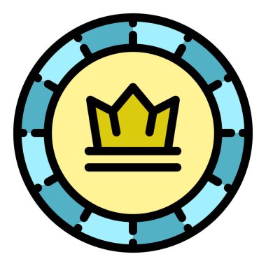 Taç simgesi renk ana hatları vektörü