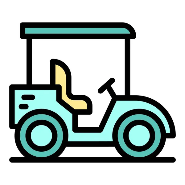 Grote golfkar pictogram kleur omtrek vector — Stockvector