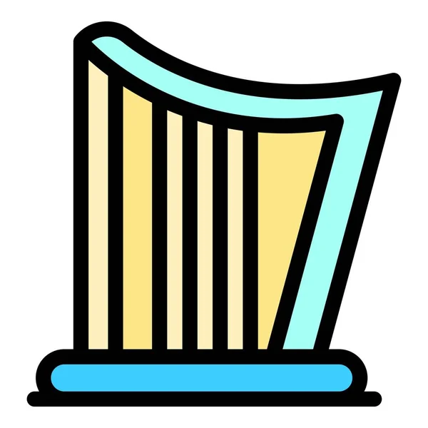 Acoustic harp icon color outline vector — Stock Vector