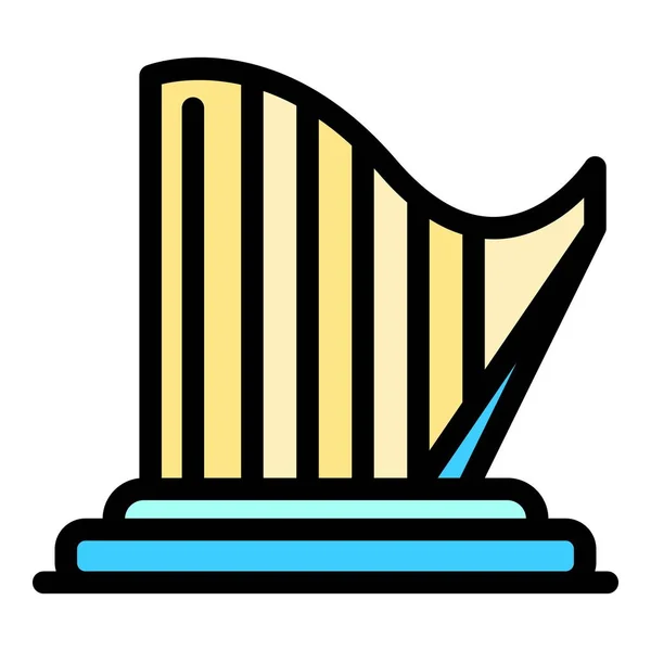 Ancient harp icon color outline vector — Stock Vector