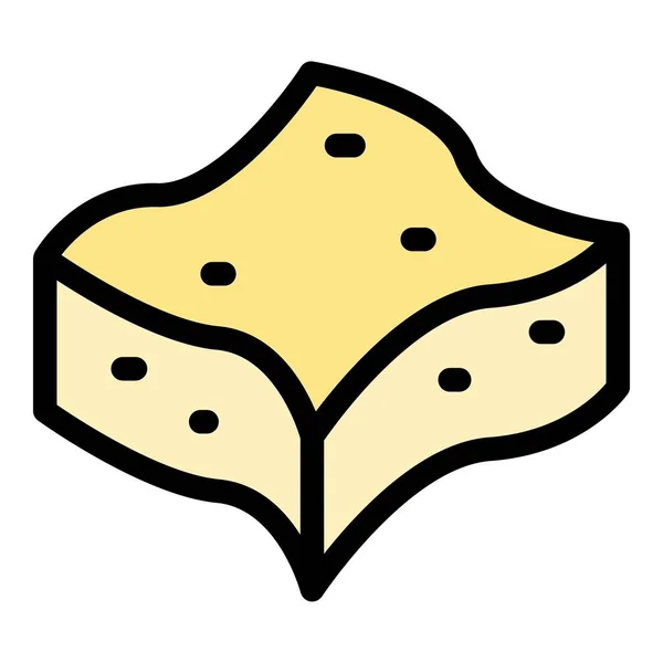 Suizo icono de queso color contorno vector — Vector de stock