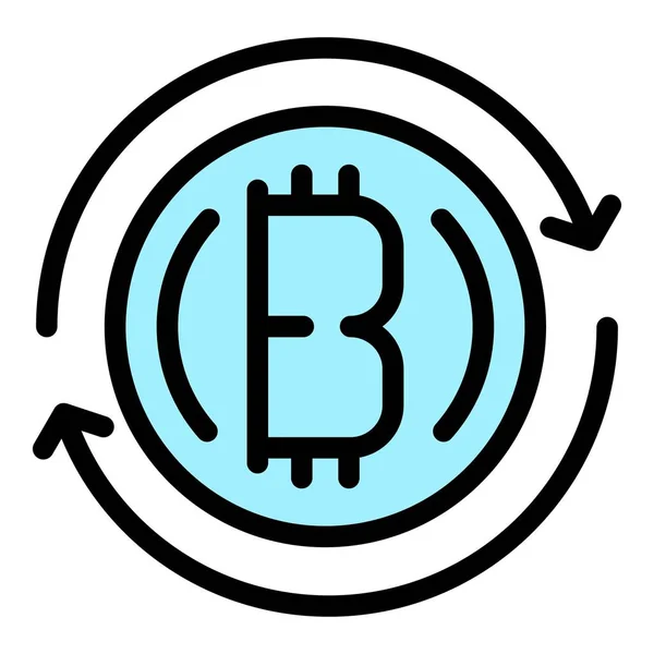 Bitcoin pénznem ikon színes vázlat vektor — Stock Vector
