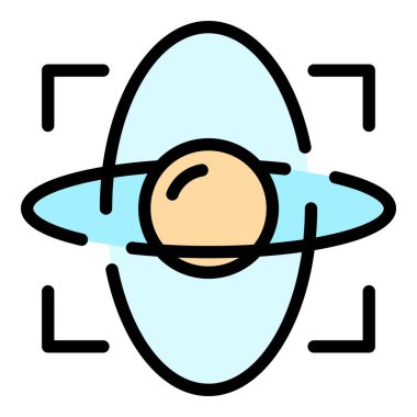 Jiroskop simgesi renk dış hat vektörü