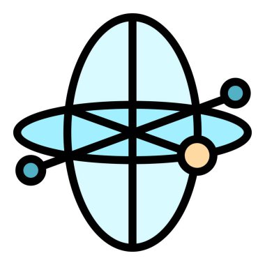 Düzlemsel jiroskop simgesi renk ana hatları vektörü