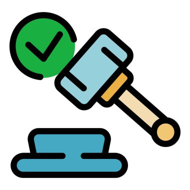 Kalite damga simgesi renk ana hatları vektörü