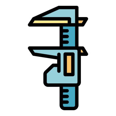 Yakın plan kalibreli simge renk ana hatları vektörü