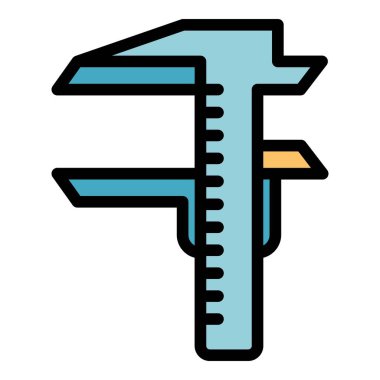 Ekipman kalibreli simge renk ana hatları vektörü