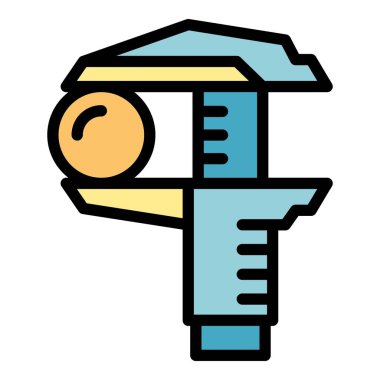 Donanım kalibreli simge renk ana hatları vektörü