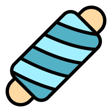 Temizleme bezi simgesi renk ana hatları vektörü