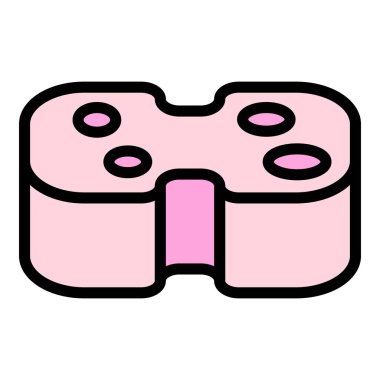 Köpük sünger simgesi renk ana hatları vektörü