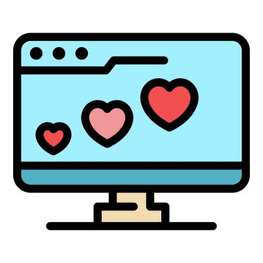 Tarayıcı simgesi renk çizgisi vektörünü sev