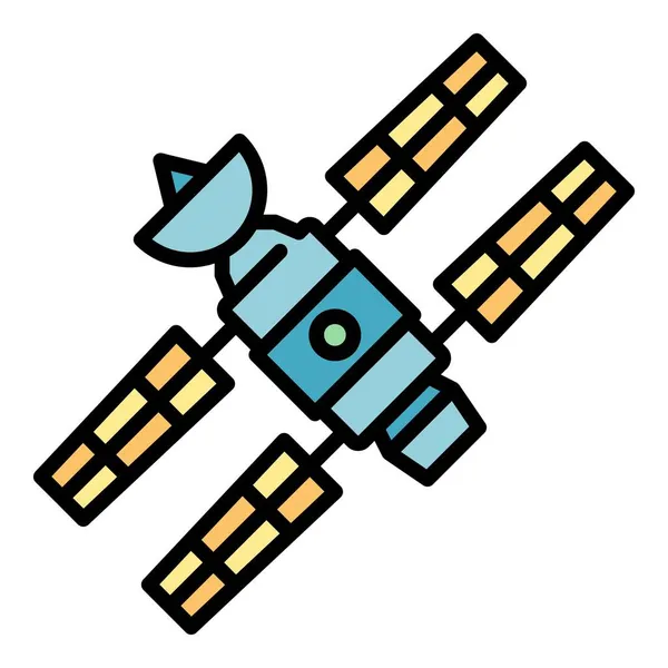 ( 영어 ) Spacecraft icon color outline vector — 스톡 벡터