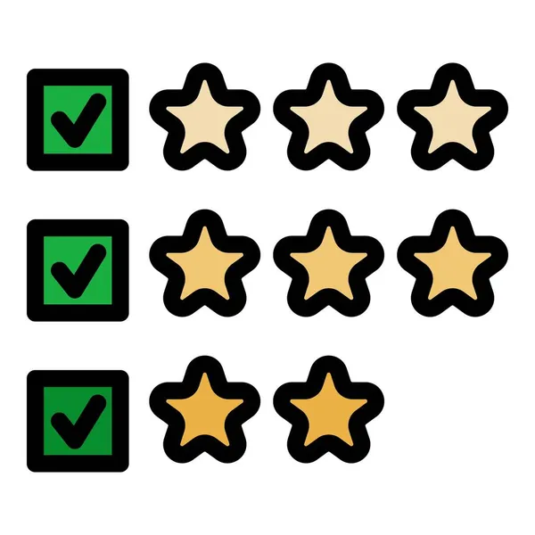 Stars rating icon color outline vector — Stock Vector