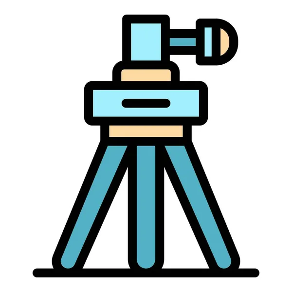 Video tripod icon color outline vector — Stock Vector