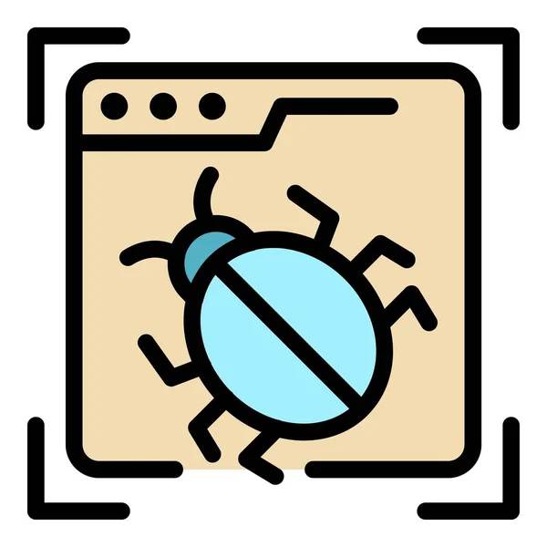 Internet bug icona colore contorno vettoriale — Vettoriale Stock