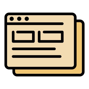 Tarayıcı İnternet simgesi renk ana hatları vektörü