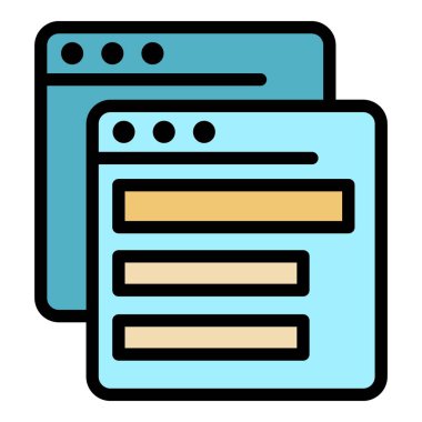 Web sayfaları simge rengi ana hatları vektörü