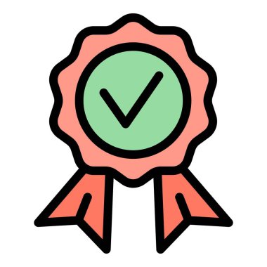 Onaylanmış standart simge rengi dış hat vektörü