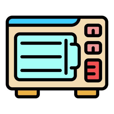 Mikrodalga simgesi renk dış hat vektörü