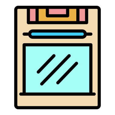 Soba simgesi renk ana hatları vektörü