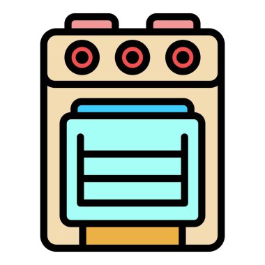 Gaz tenceresi simgesi renk ana hatları vektörü