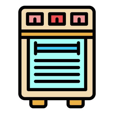 Elektrikli tencere simgesi renk ana hatları vektörü