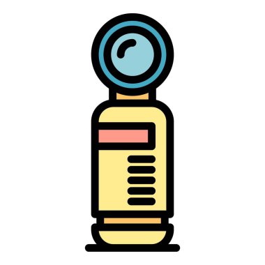 Küçük kamera simgesi renk dış hat vektörü