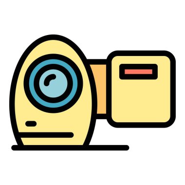 Kullanışlı kamera simgesi renk ana hatları vektörü