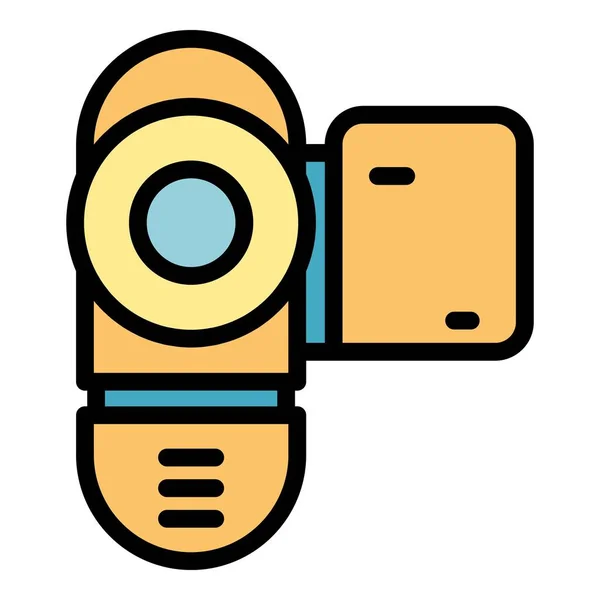 Cinema camcorder icon color outline vector — 스톡 벡터