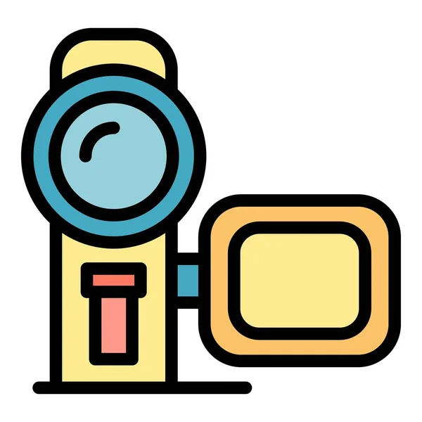 Pocket videokamera ikon színes körvonalvektor — Stock Vector